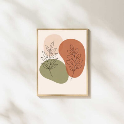 Minimalist Boho Botanical Line Art Wall Print